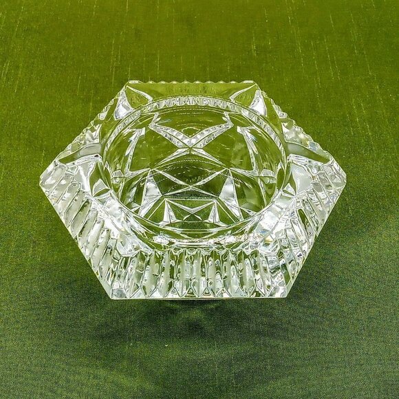 Cristal D'Arques Clear Lead Crystal Hexagonal Candle Holder - Picture 3 of 7